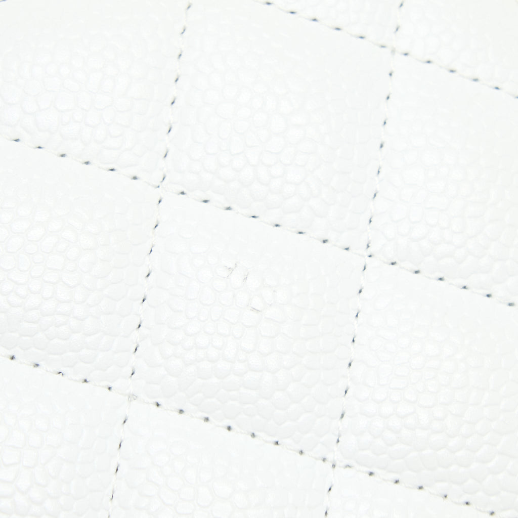 CHANEL MEDIUM CLASSIC FLAP CAVIAR WHITE SHW