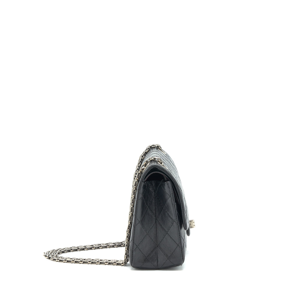 CHANEL REISSUE 2.55 DOUBLE FLAP BAG CALFSKIN BLACK SHW