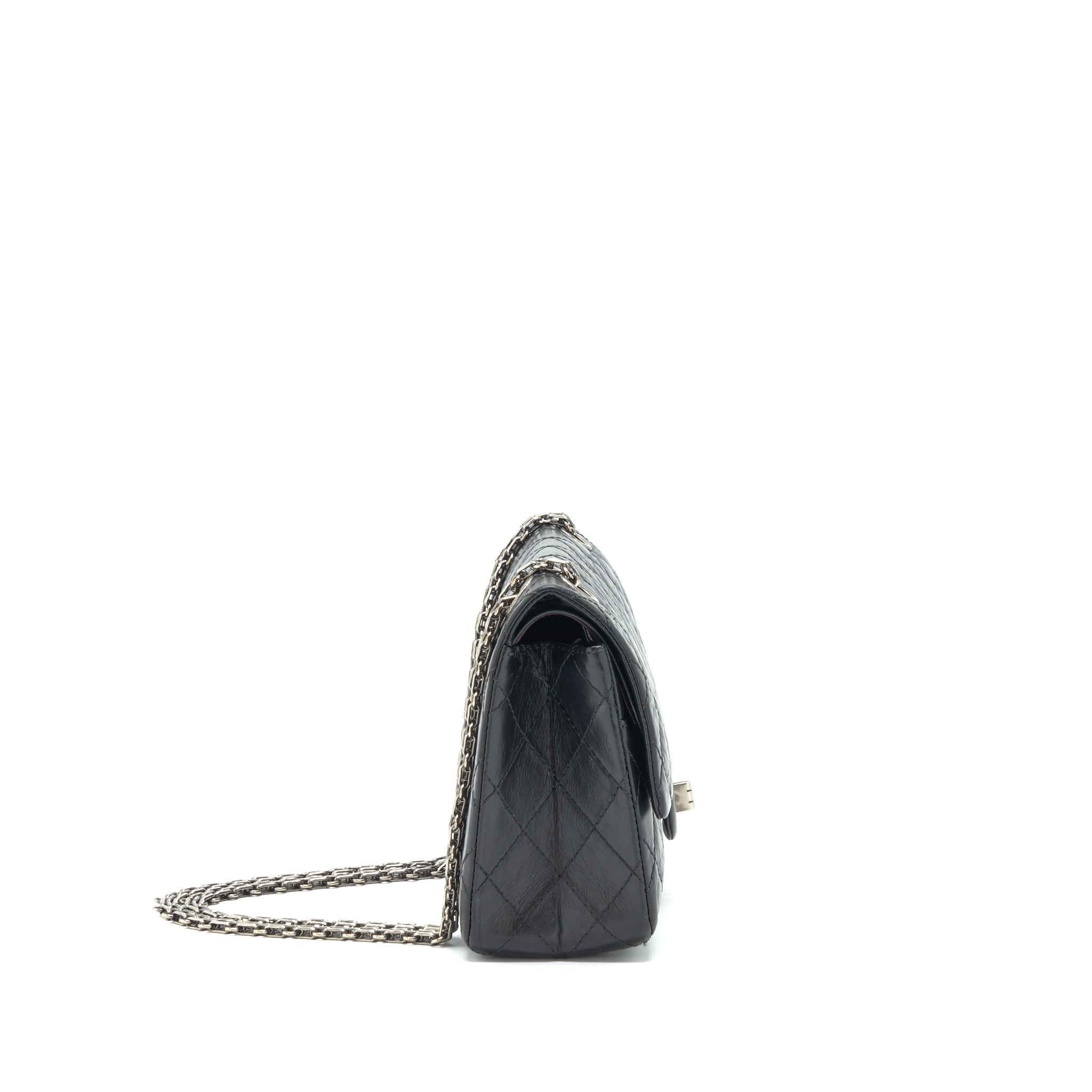 CHANEL REISSUE 2.55 DOUBLE FLAP BAG CALFSKIN BLACK SHW