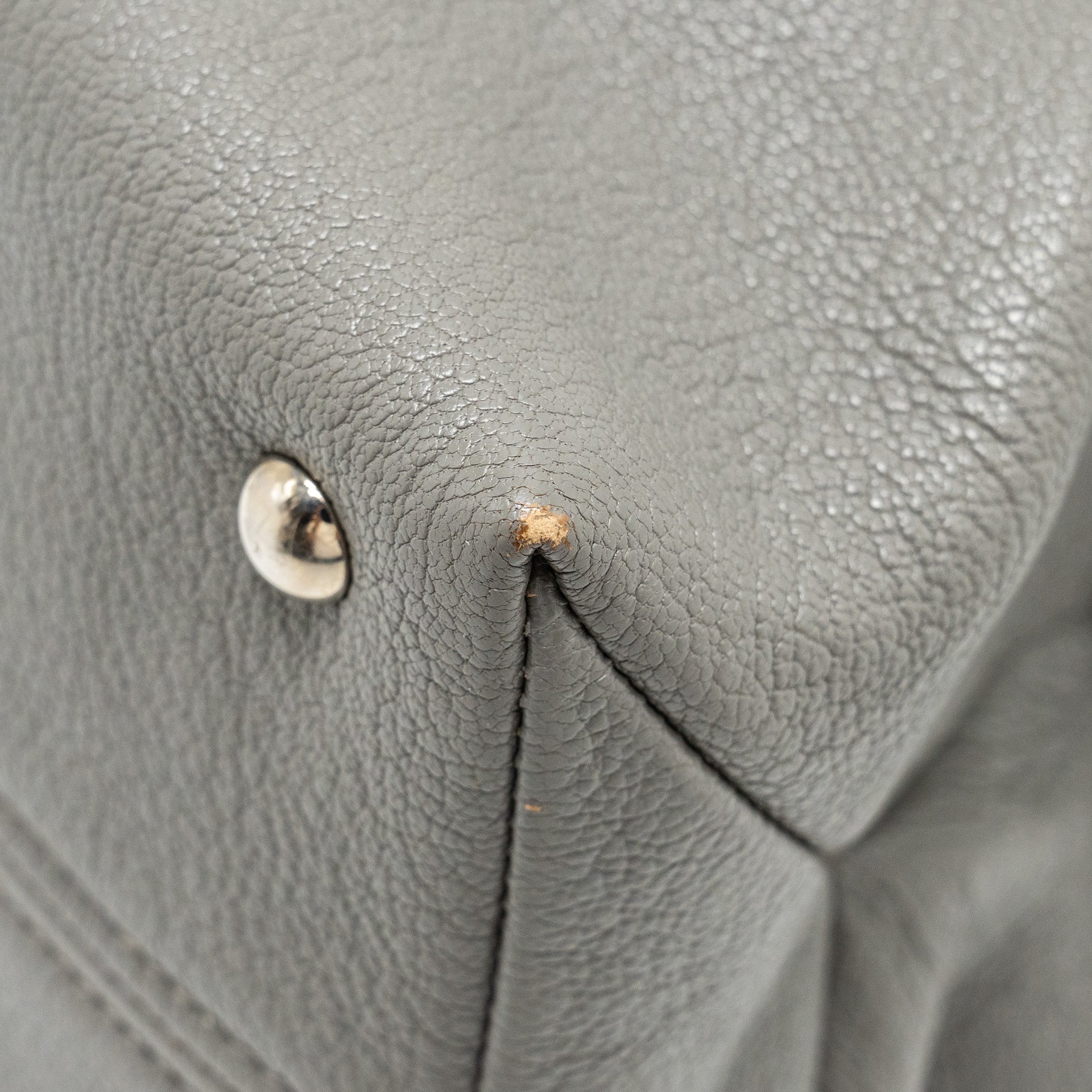 MIU MIU TOTE BAG LEATHER GREY SHW