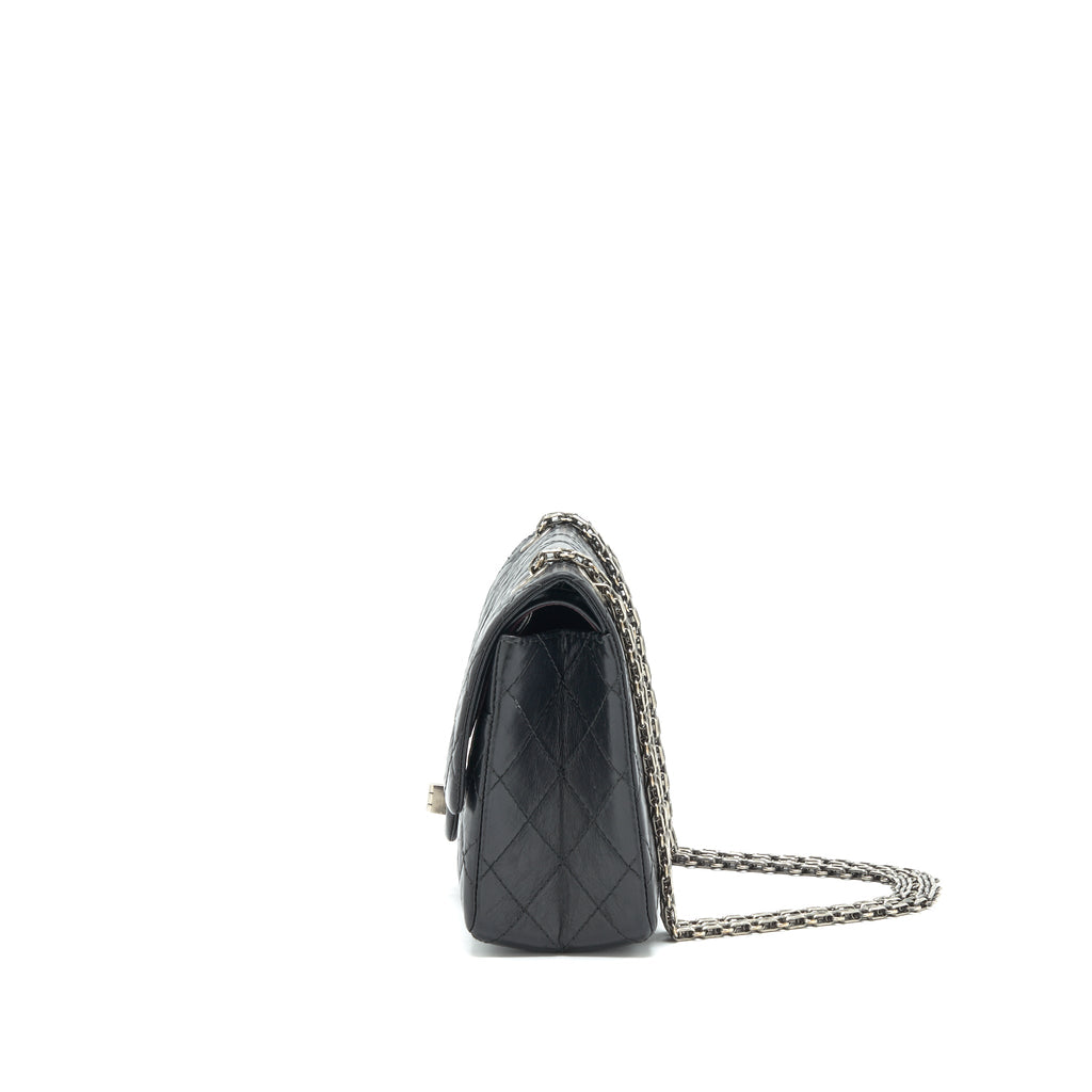 CHANEL REISSUE 2.55 DOUBLE FLAP BAG CALFSKIN BLACK SHW