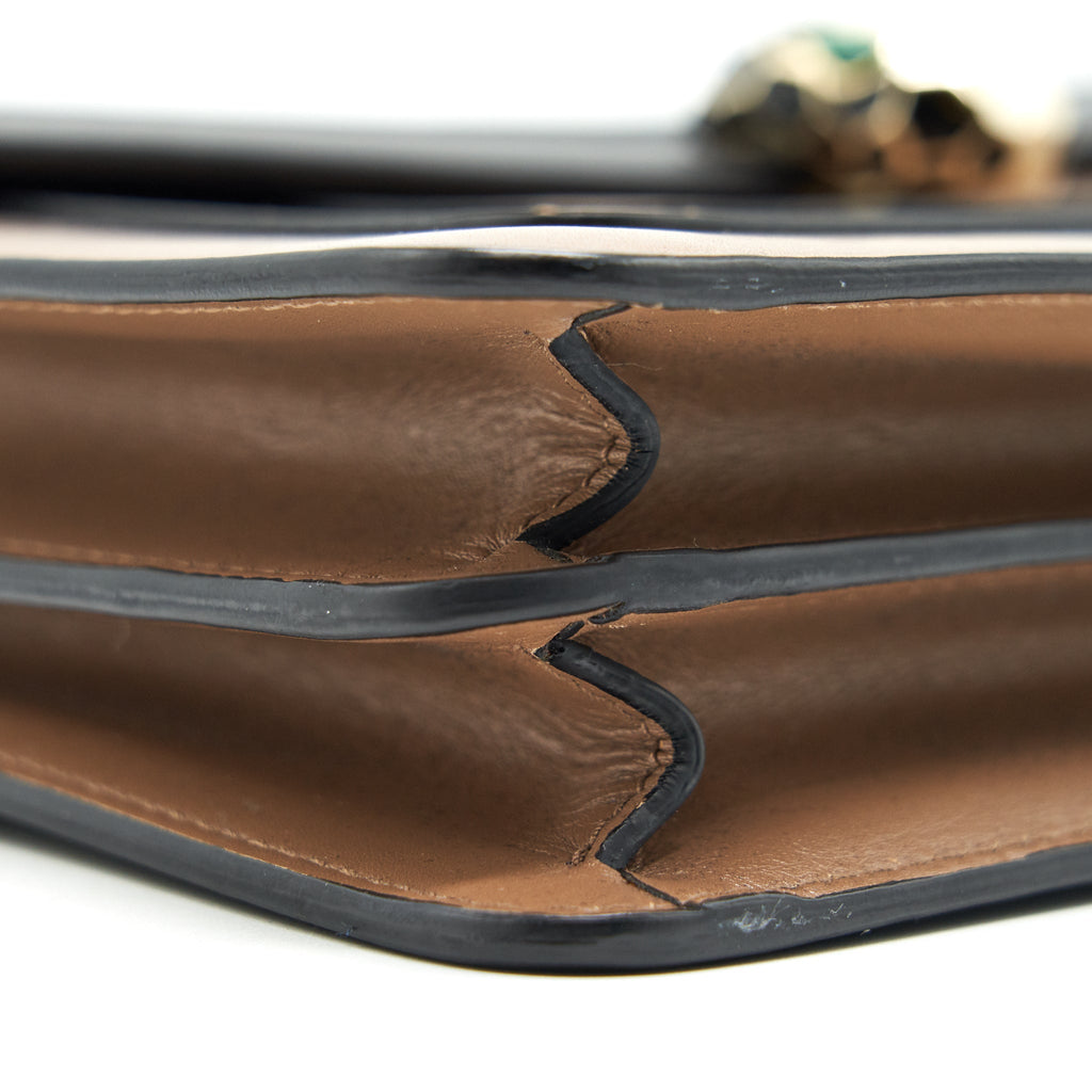 BVLGARI SERPENTI FOREVER SHOULDER BAG IN DARK BEIGE AND BLACK