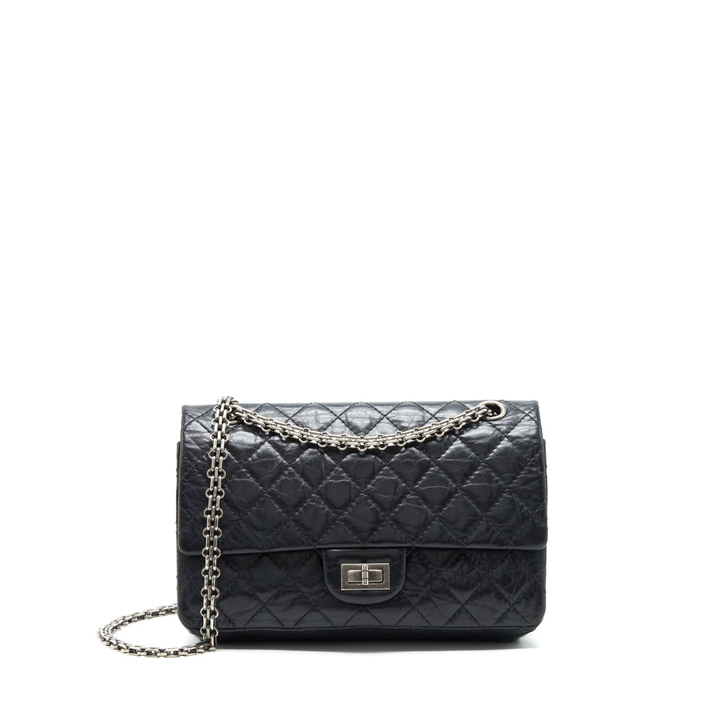 CHANEL REISSUE 2.55 DOUBLE FLAP BAG CALFSKIN BLACK SHW
