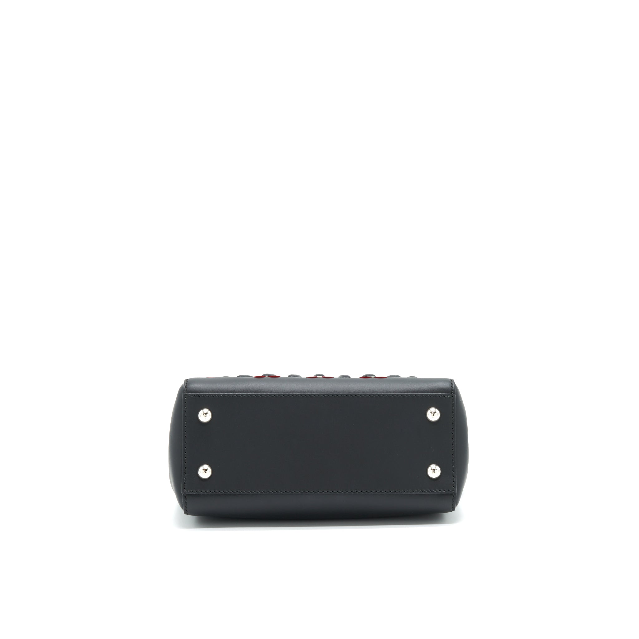 FENDI DOTCOM SHOULDER BAG BLACK WITH STITCH DETAILS