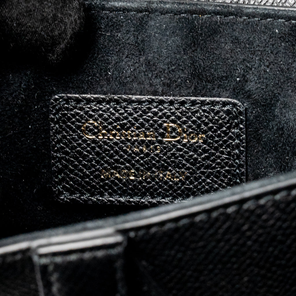 DIOR MINI SADDLE BAG CALFSKIN BLACK GHW