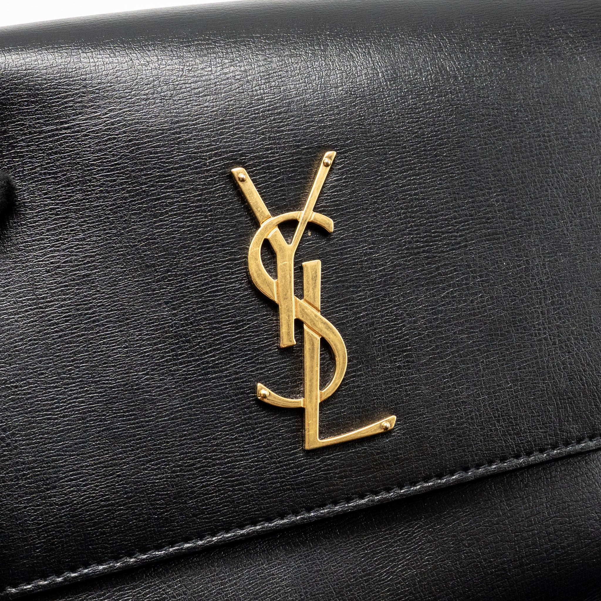 SAINT LAURENT/YSL MEDIUM SUNSET BAG SMOOTH LEATHER BLACK GHW