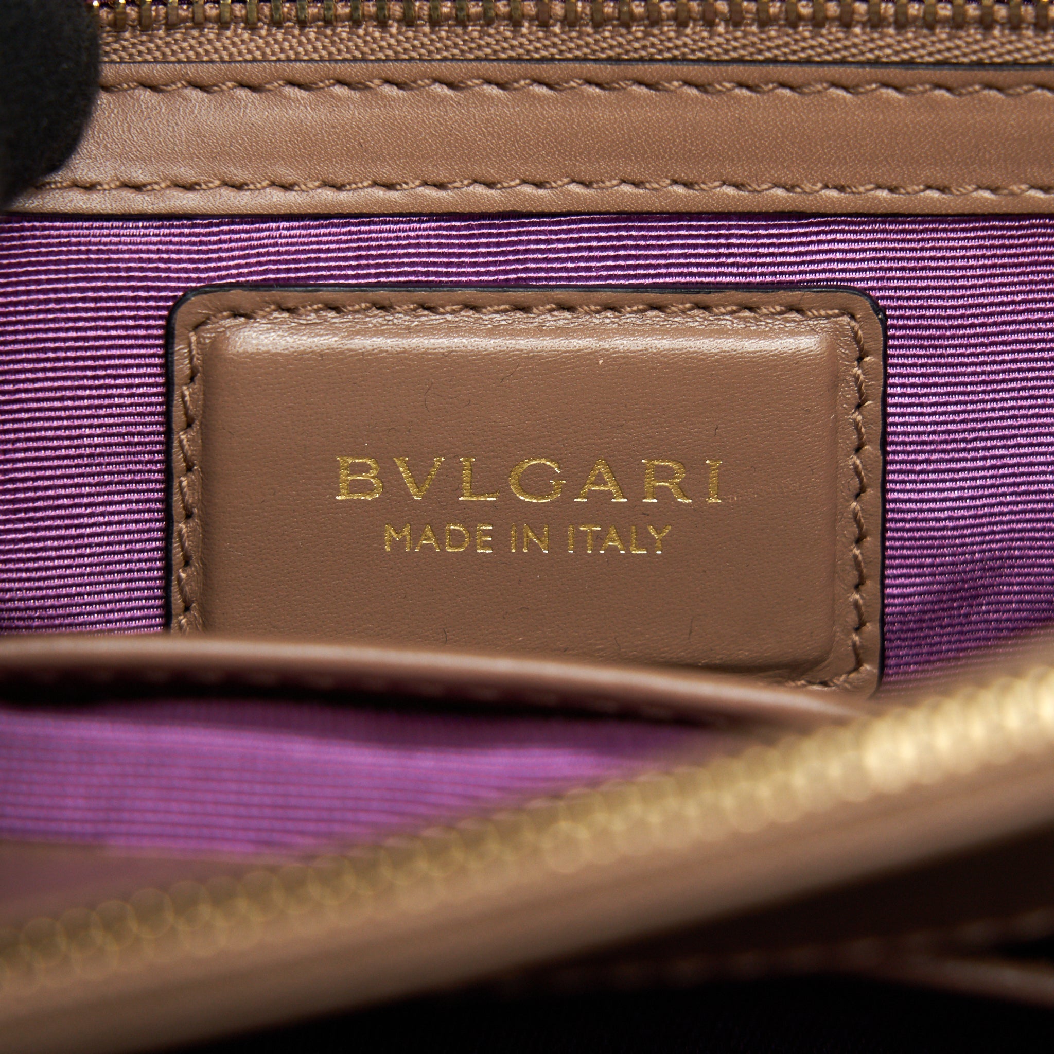 BVLGARI SERPENTI FOREVER SHOULDER BAG IN DARK BEIGE AND BLACK