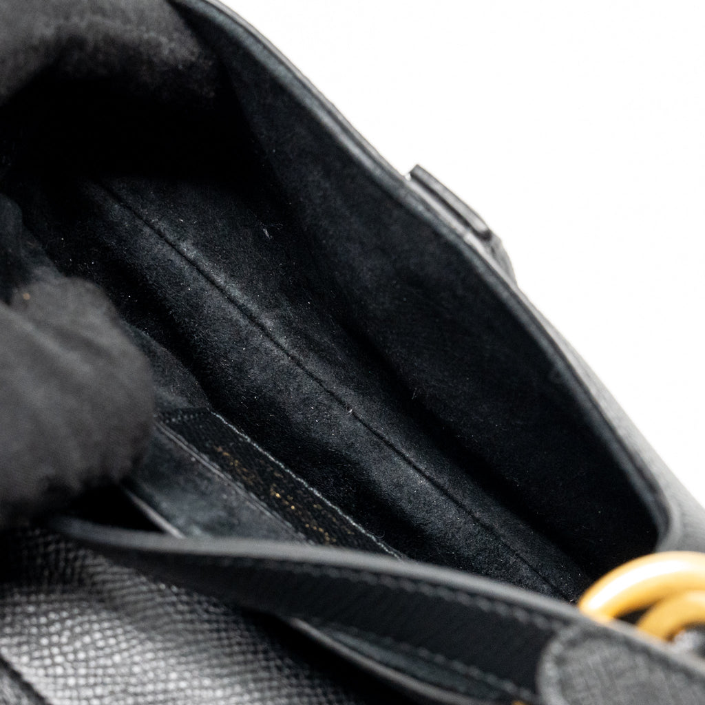 DIOR MINI SADDLE BAG CALFSKIN BLACK GHW