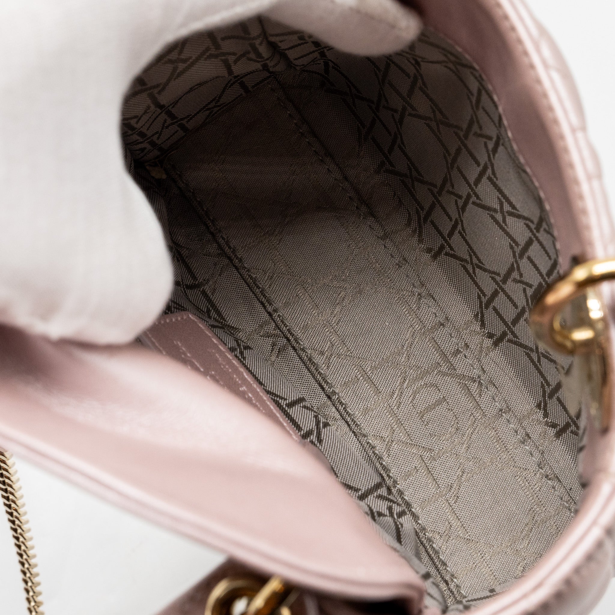 DIOR MINI LADY DIOR LAMBSKIN LIGHT PINK LGHW