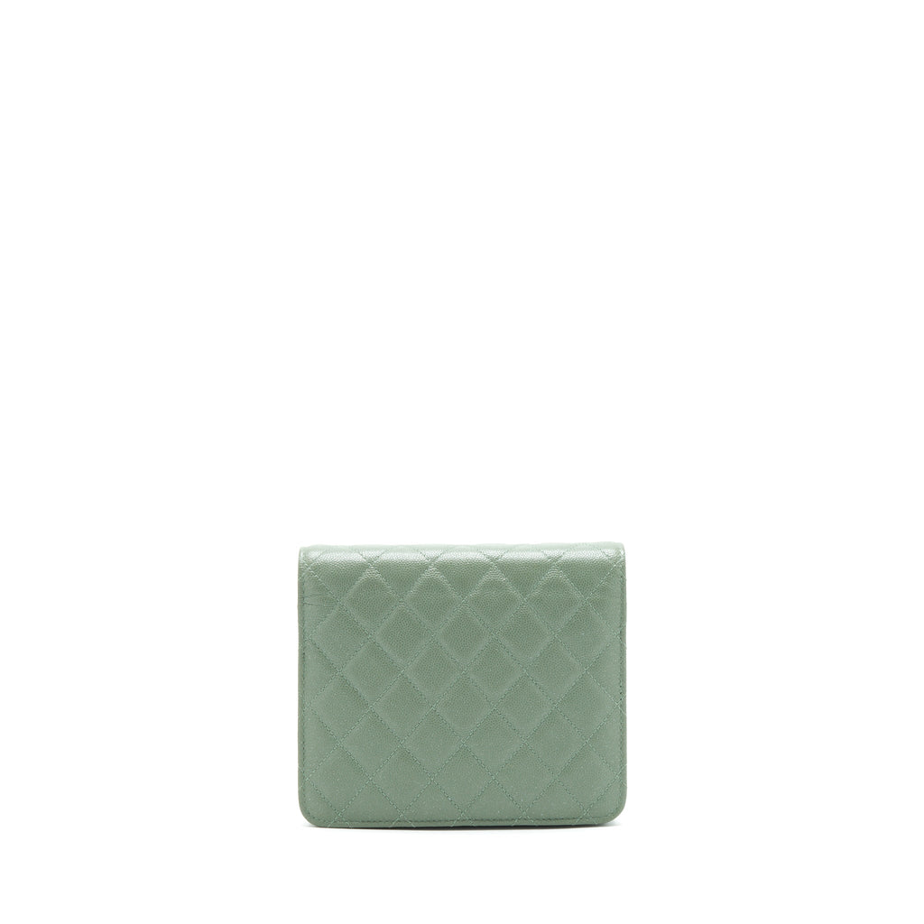 CHANEL WALLET ON CHAIN SQUARE CAVIAR GREEN GHW