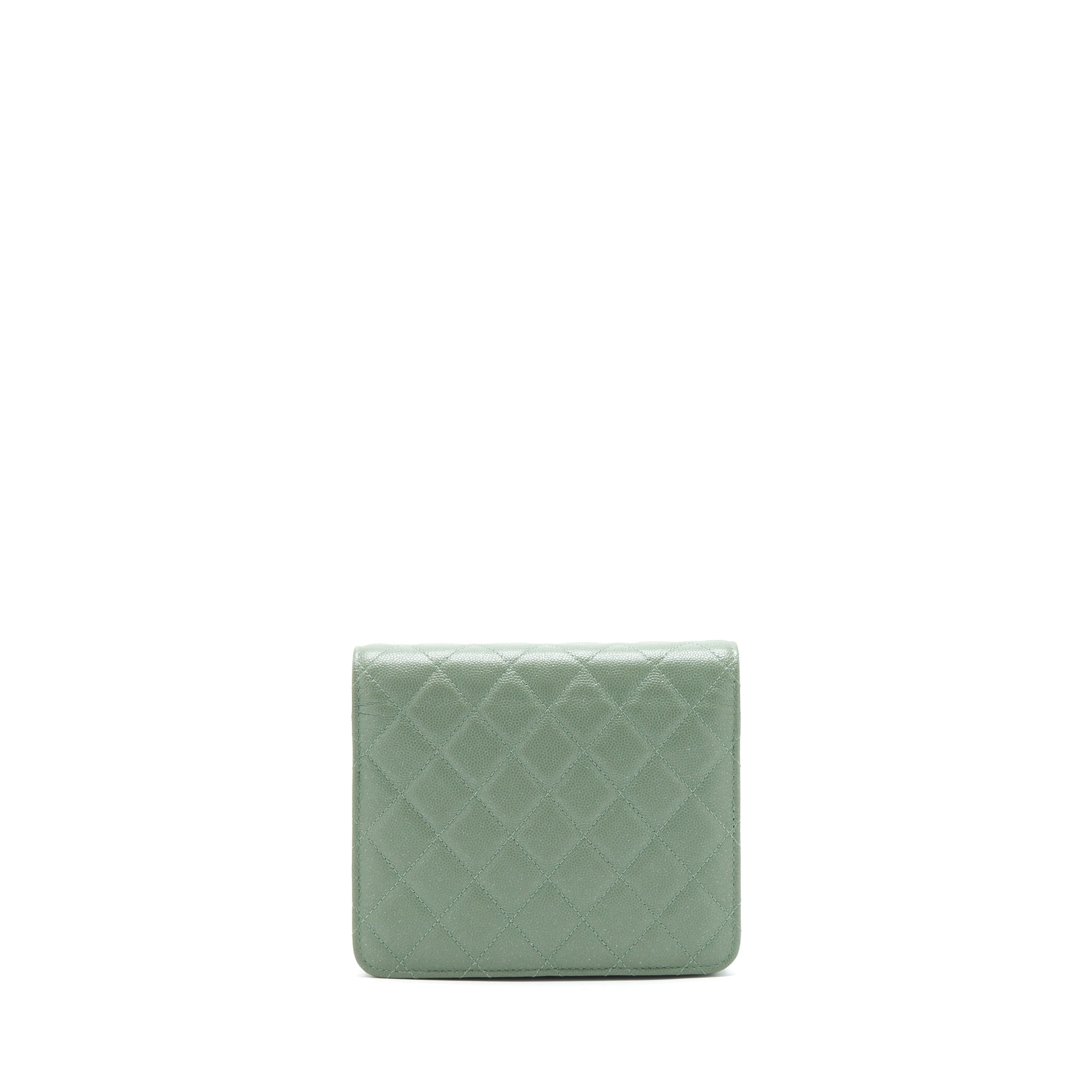 CHANEL WALLET ON CHAIN SQUARE CAVIAR GREEN GHW