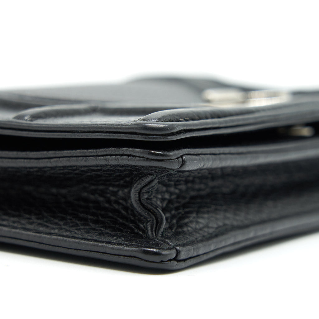 DIOR DIORAMA WALLET ON CHAIN BLACK WITH SHW