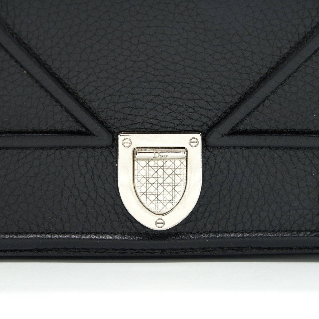 DIOR DIORAMA WALLET ON CHAIN BLACK WITH SHW