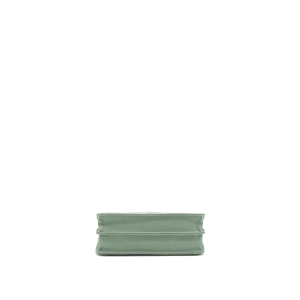 CHANEL WALLET ON CHAIN SQUARE CAVIAR GREEN GHW