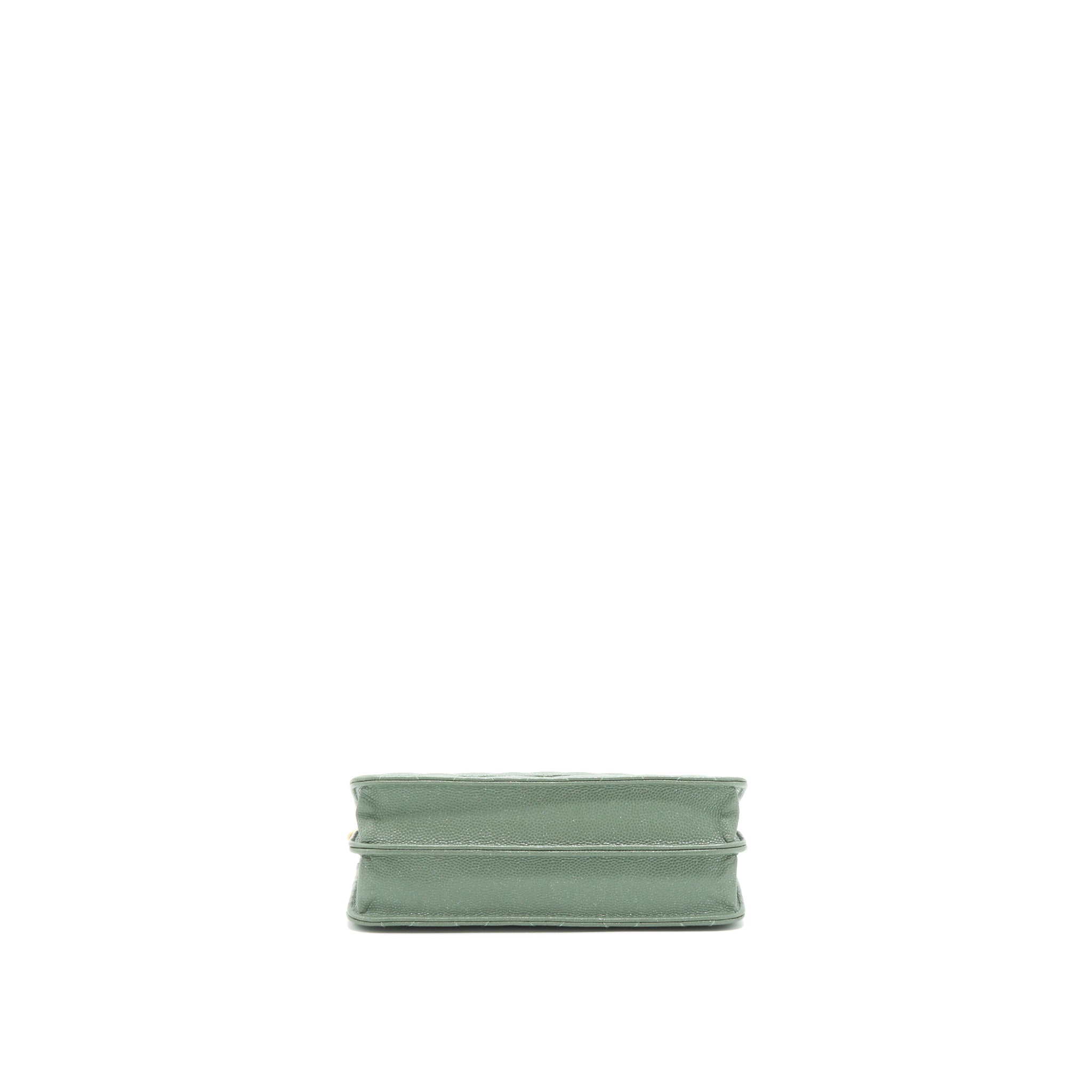 CHANEL WALLET ON CHAIN SQUARE CAVIAR GREEN GHW