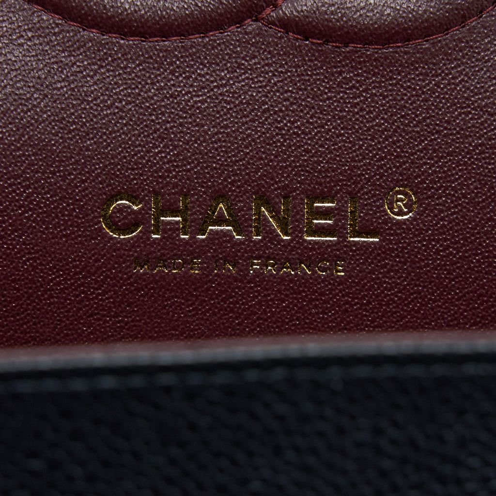 CHANEL MEDIUM CLASSIC DOUBLE FLAP BAG CAVIAR BLACK GHW (MICROCHIP)