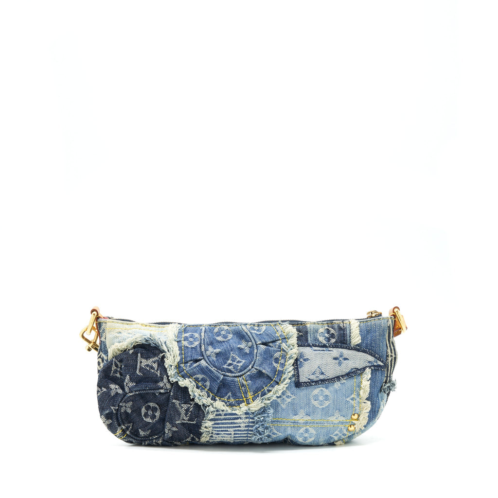 LOUIS VUITTON VINTAGE DENIM SHOULDER BAG MULTICOLOUR