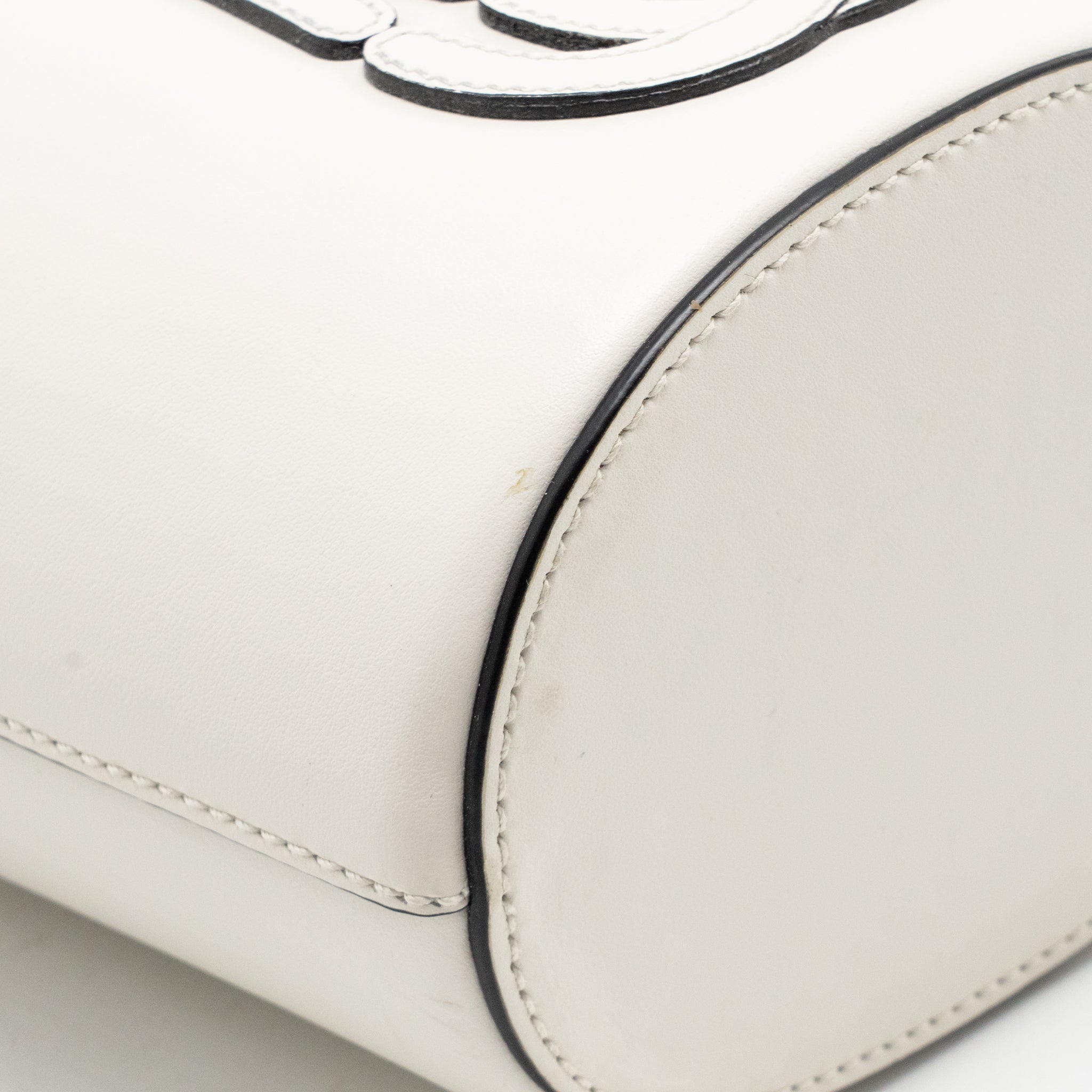 MIU MIU CITY SPORT BAMBOO HANDLE BUCKET BAG LEATHER WHITE GHW