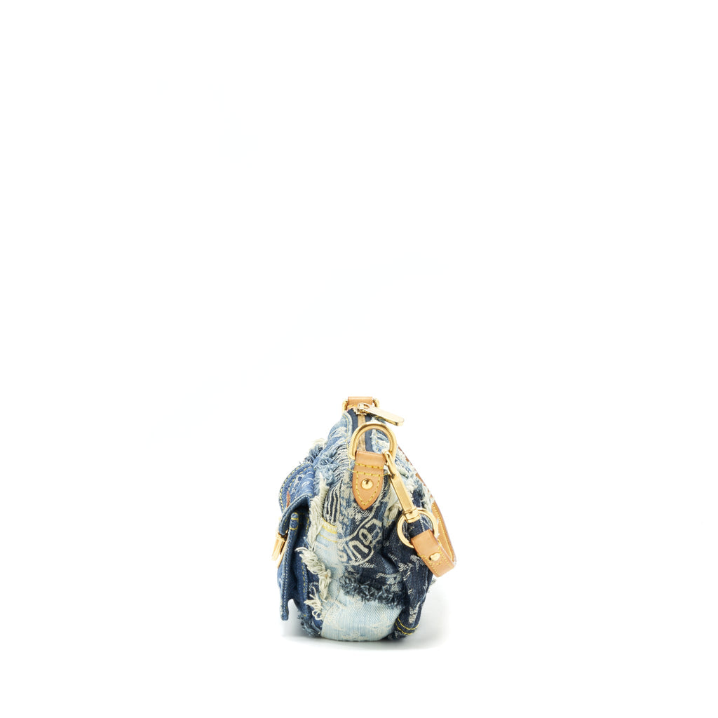 LOUIS VUITTON VINTAGE DENIM SHOULDER BAG MULTICOLOUR