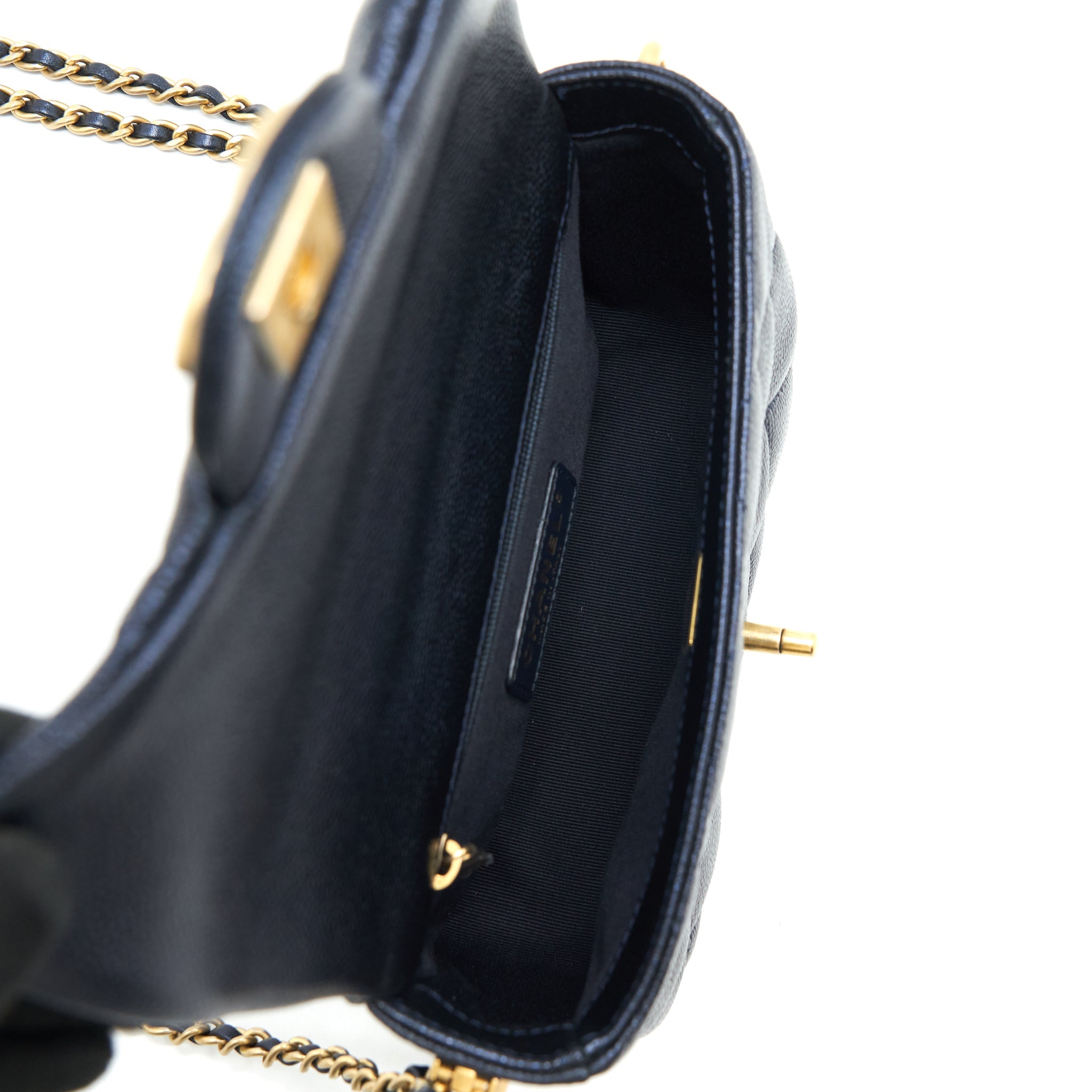 CHANEL 21K MY PERFECT MINI FLAP BAG CAVIAR BLACK GHW
