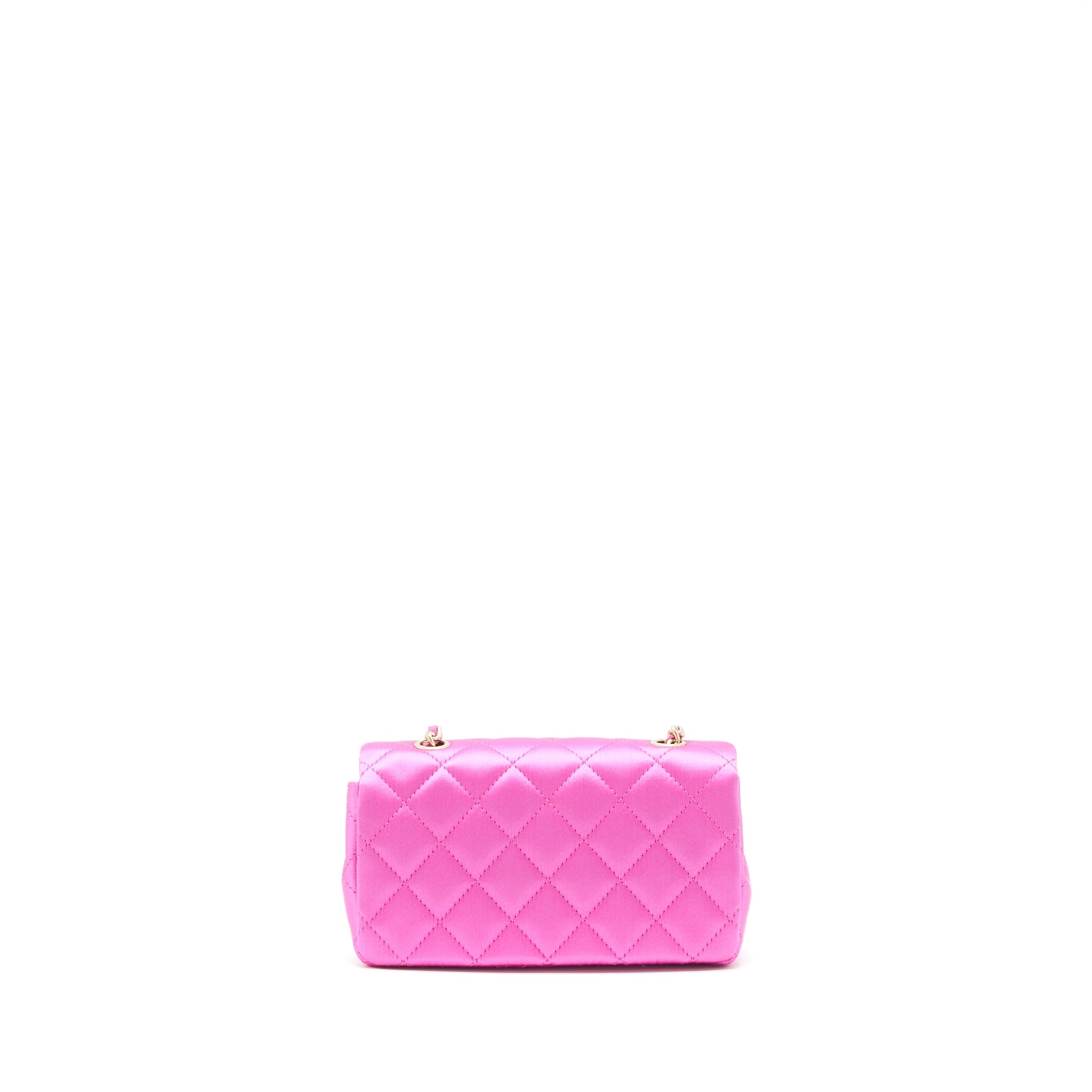 CHANEL EXTRA MINI RECTANGULAR FLAP BAG SILK PINK GHW