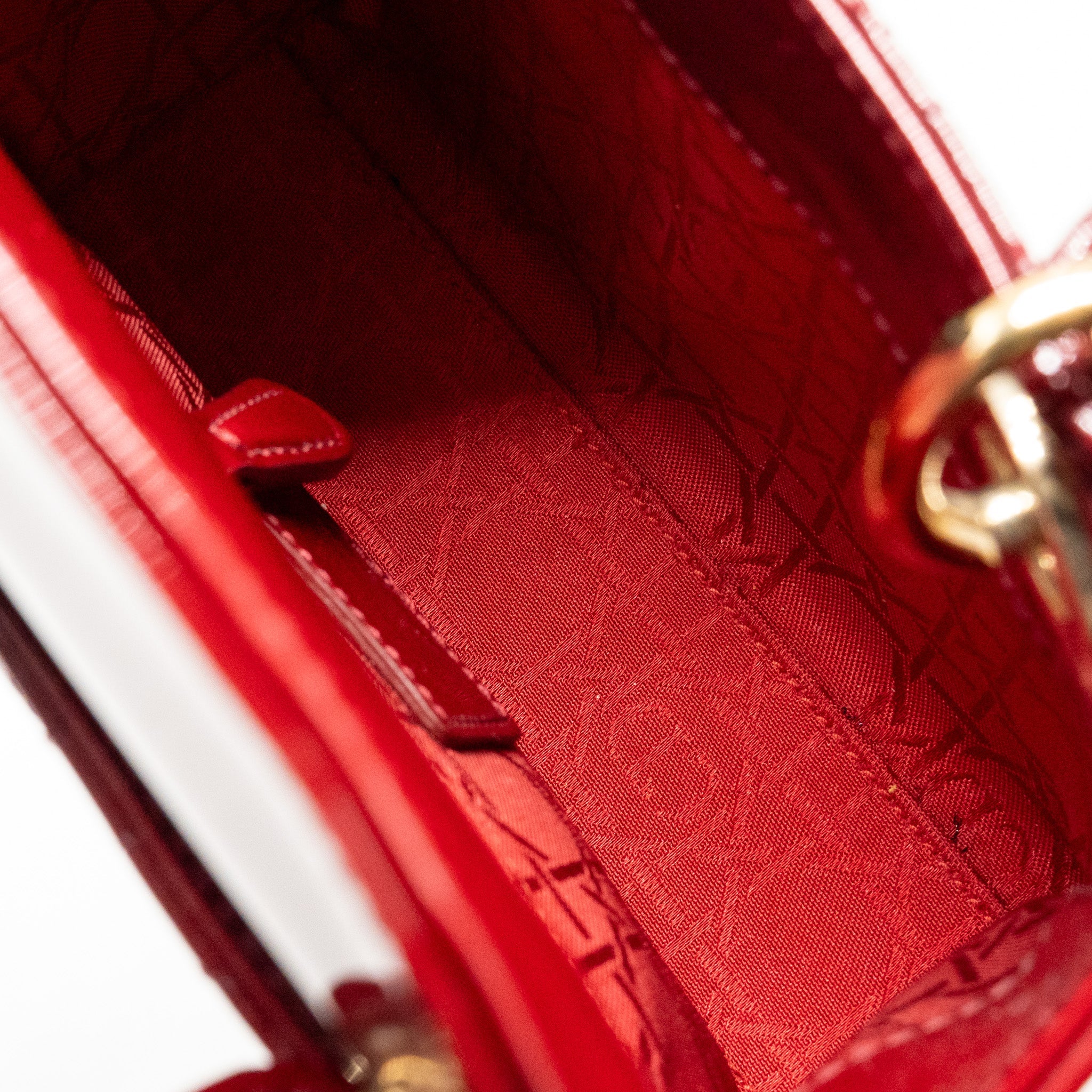 DIOR MINI LADY DIOR PATENT RED GHW