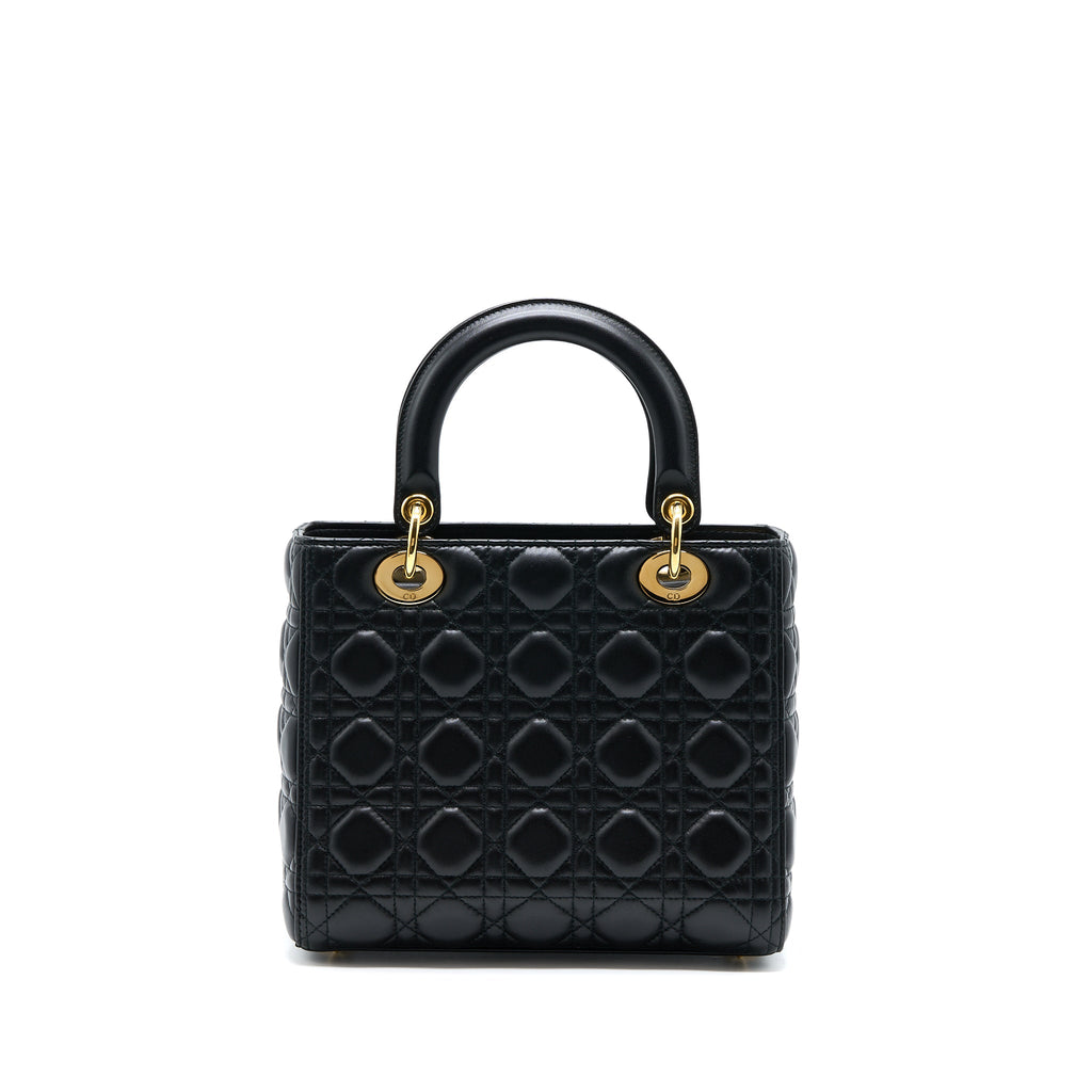 DIOR MEDIUM LADY DIOR LAMBSKIN BLACK GHW
