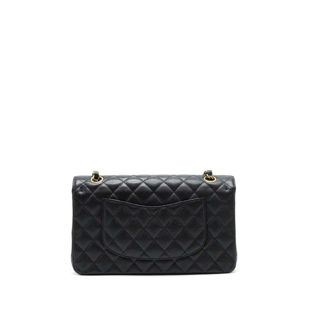 CHANEL MEDIUM CLASSIC DOUBLE FLAP BAG CAVIAR BLACK GHW