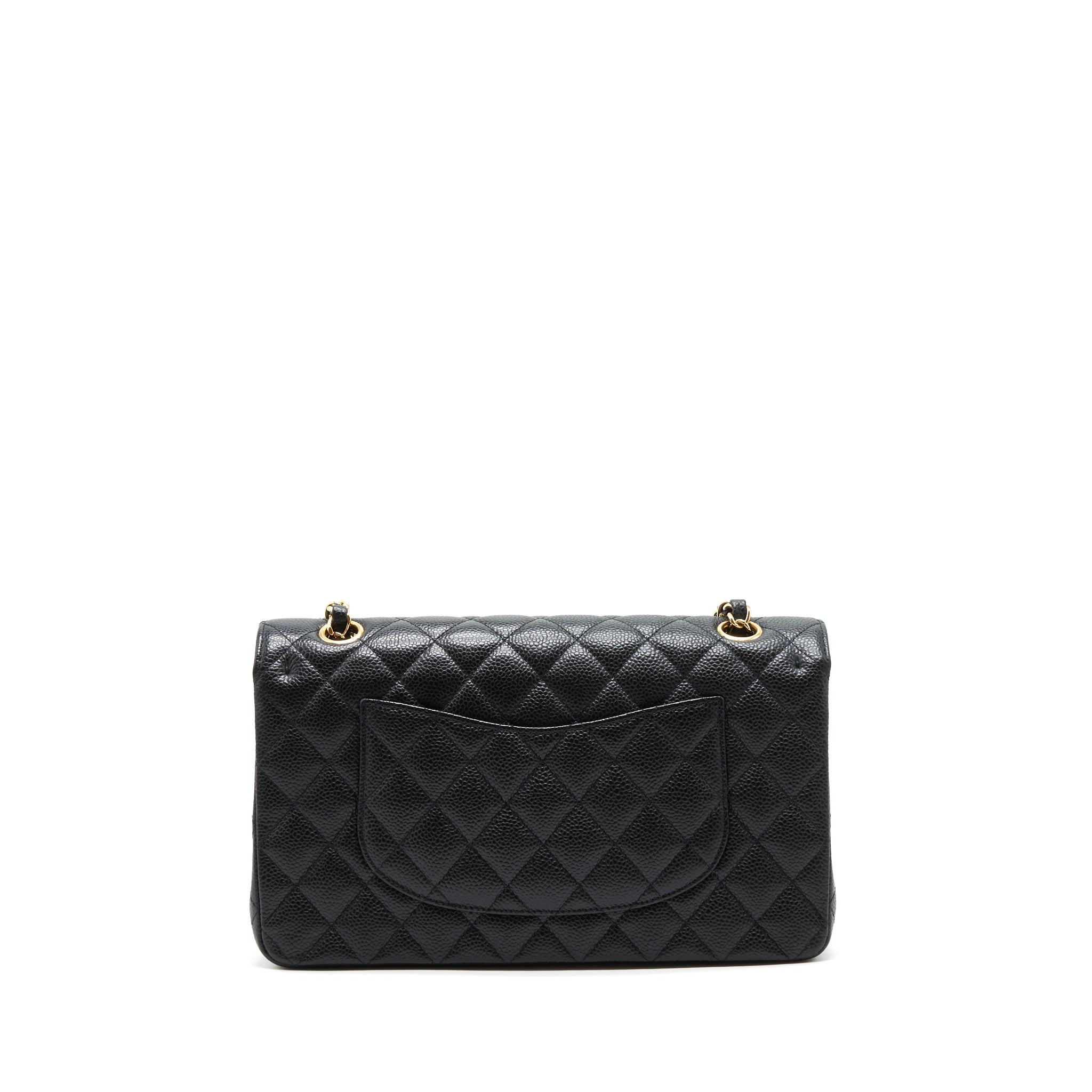 CHANEL MEDIUM CLASSIC DOUBLE FLAP BAG CAVIAR BLACK GHW