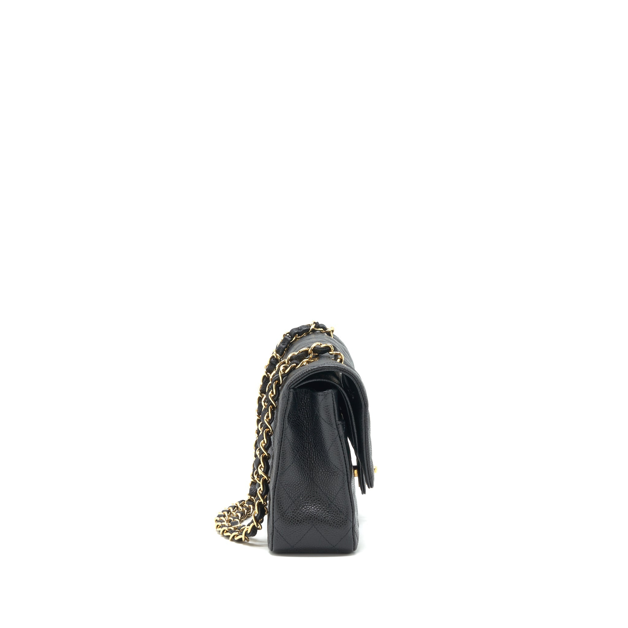 CHANEL MEDIUM CLASSIC DOUBLE FLAP BAG CAVIAR BLACK GHW