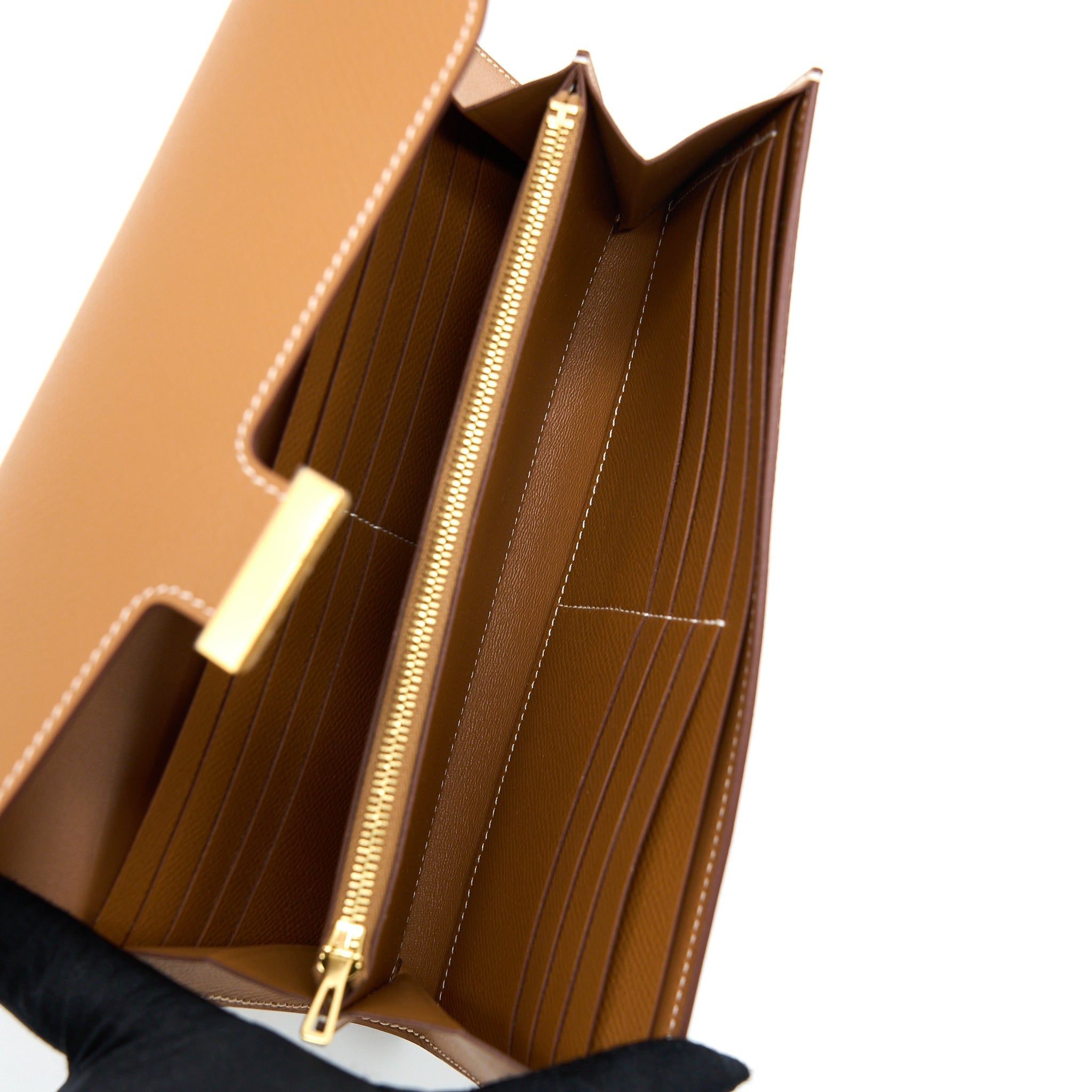 HERMES CONSTANCE LONG WALLET EPSOM GOLD GHW