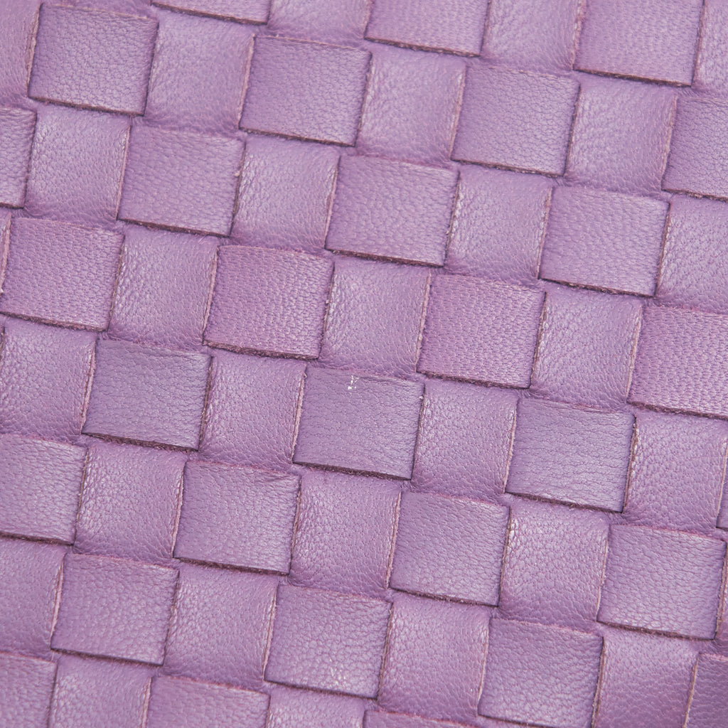 BOTTEGA VENETA LEATHER SMALL COMPACT AND LONG WALLET IN PURPLE SELL IN A SET