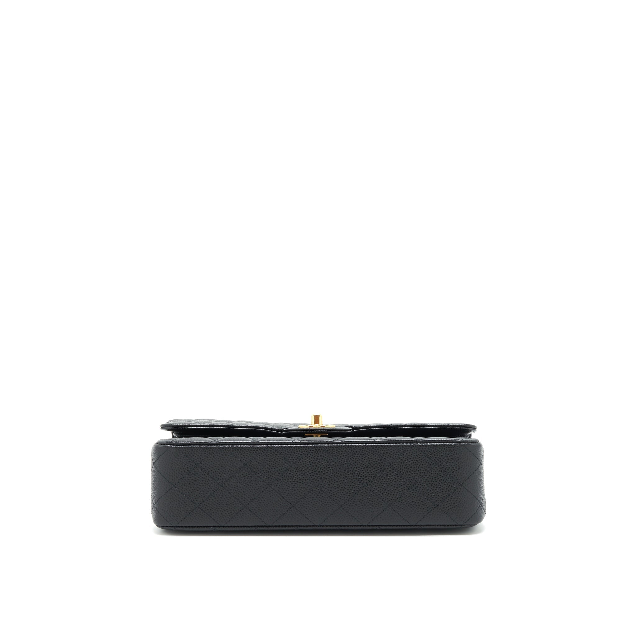 CHANEL MEDIUM CLASSIC DOUBLE FLAP BAG CAVIAR BLACK GHW