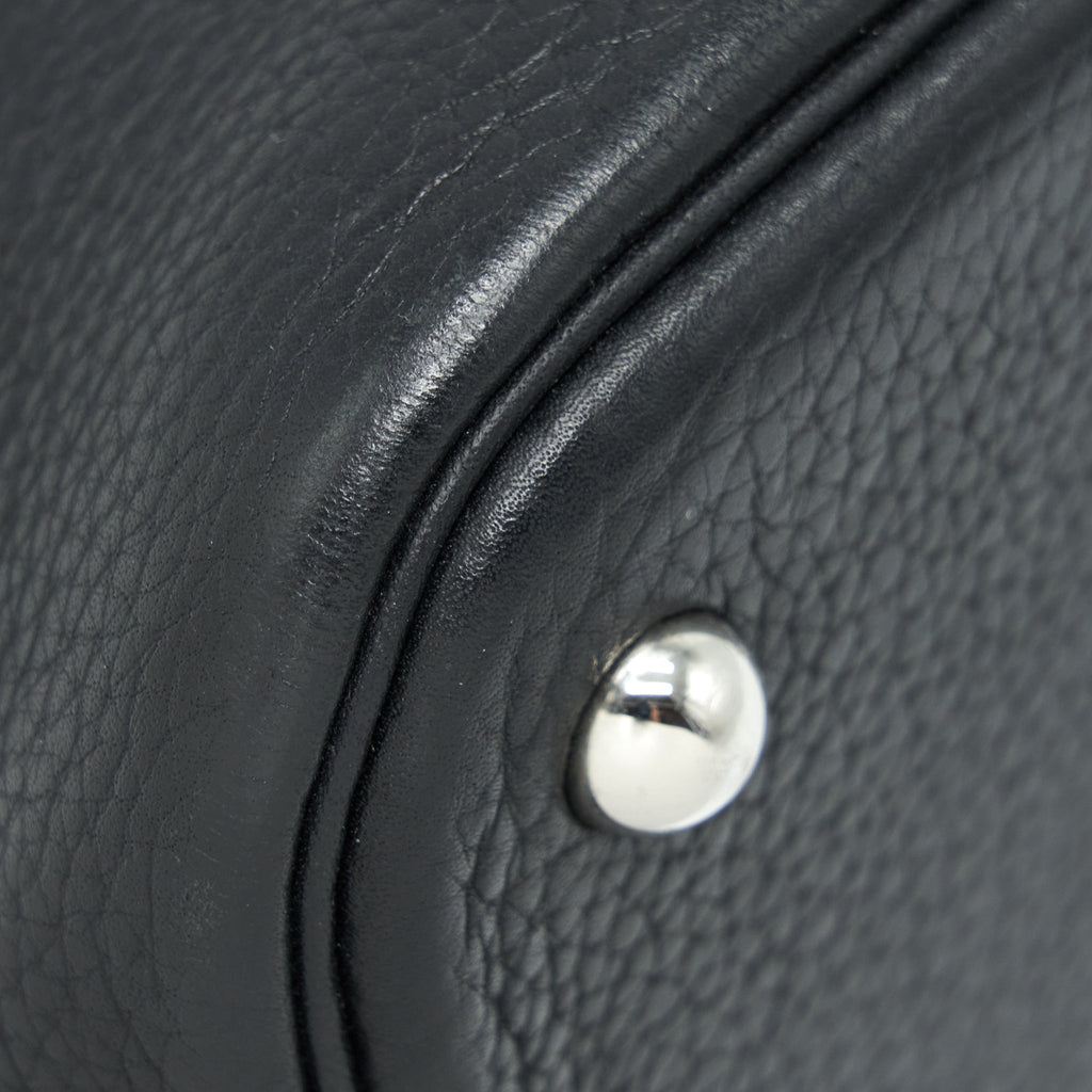 HERMES BOLIDE 31 CLEMENCE LEATHER BLACK WITH SHW