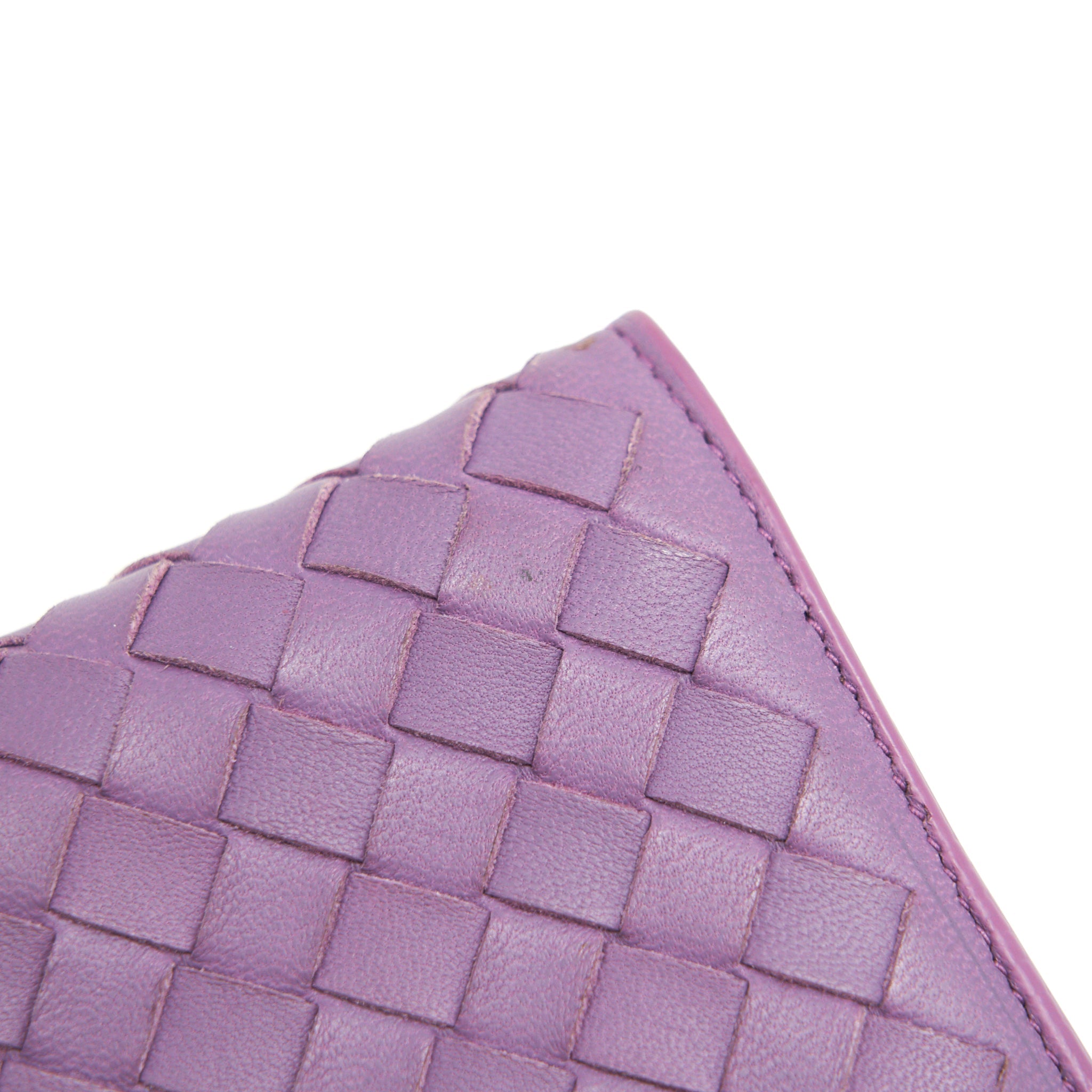 BOTTEGA VENETA LEATHER SMALL COMPACT AND LONG WALLET IN PURPLE SELL IN A SET