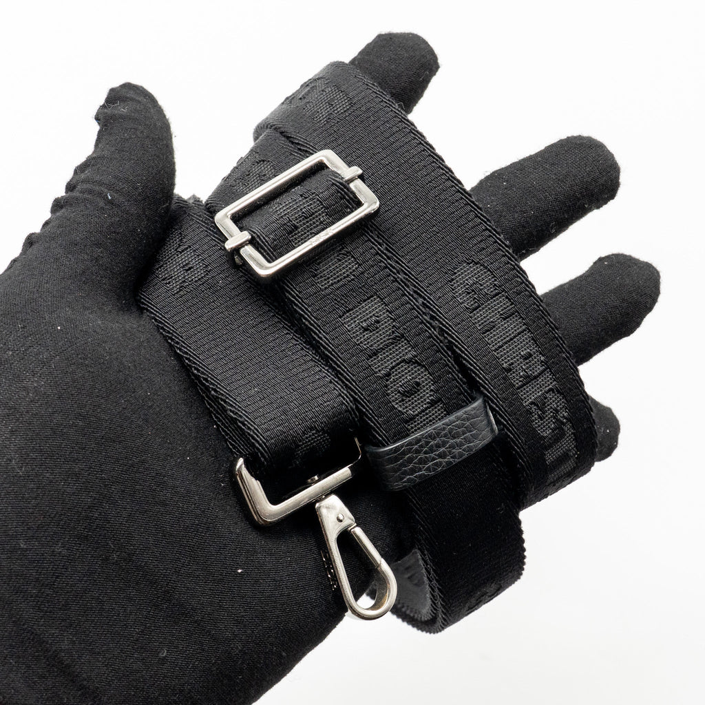 DIOR WALLET ON STRAP OBLIQUE CANVAS/LEATHER BLACK SHW