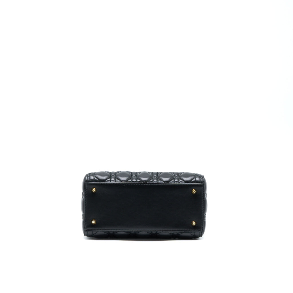 DIOR MEDIUM LADY DIOR LAMBSKIN BLACK GHW