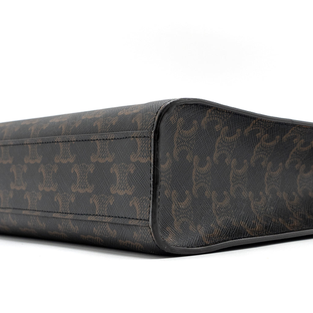 CELINE SMALL CABAS VERTICAL TRIOMPHE CANVAS / CALFSKIN TAN GHW