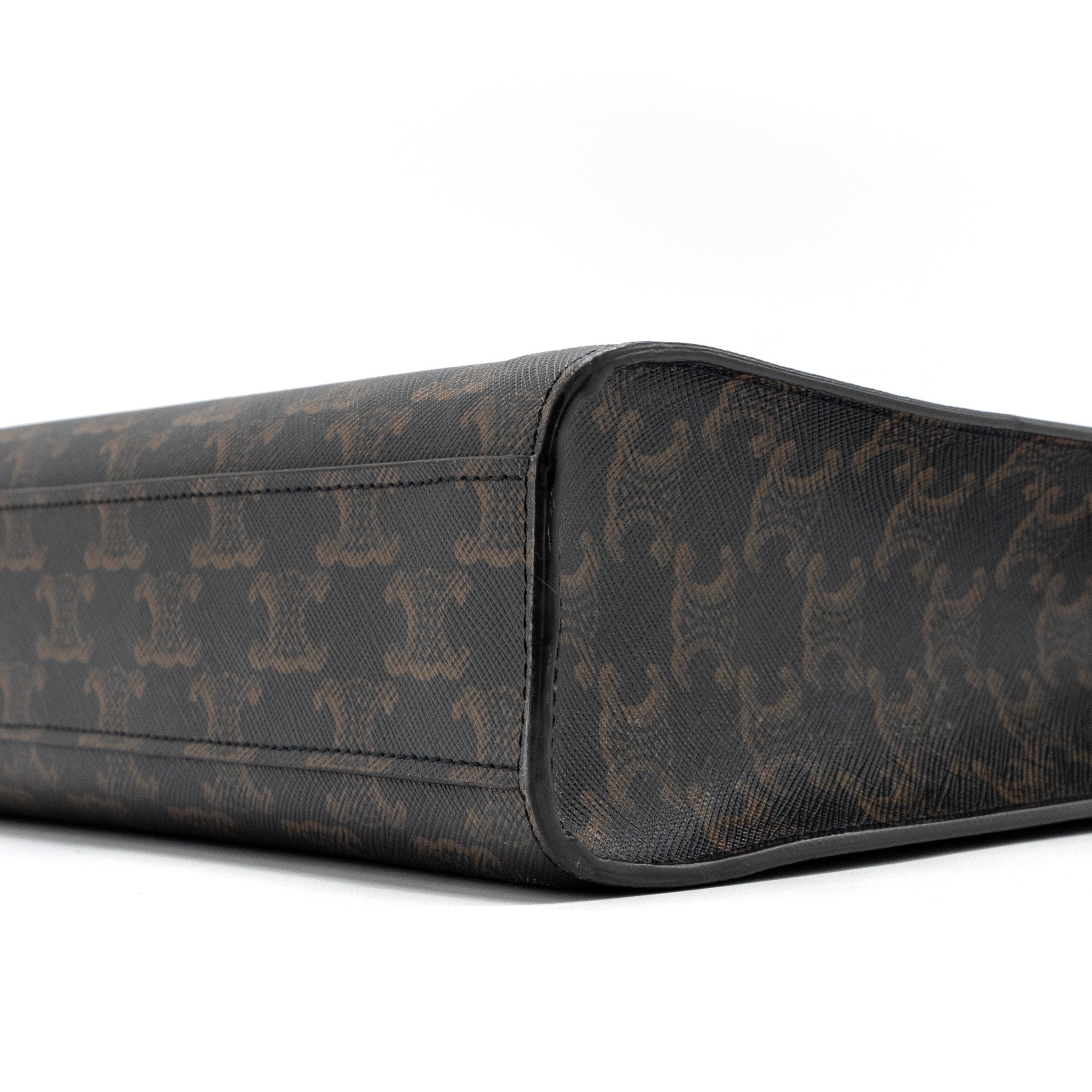 CELINE SMALL CABAS VERTICAL TRIOMPHE CANVAS / CALFSKIN TAN GHW