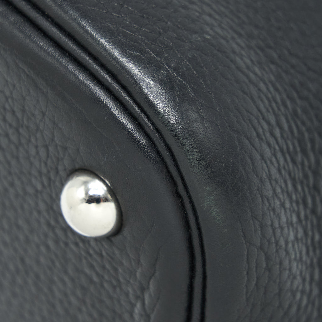 HERMES BOLIDE 31 CLEMENCE LEATHER BLACK WITH SHW