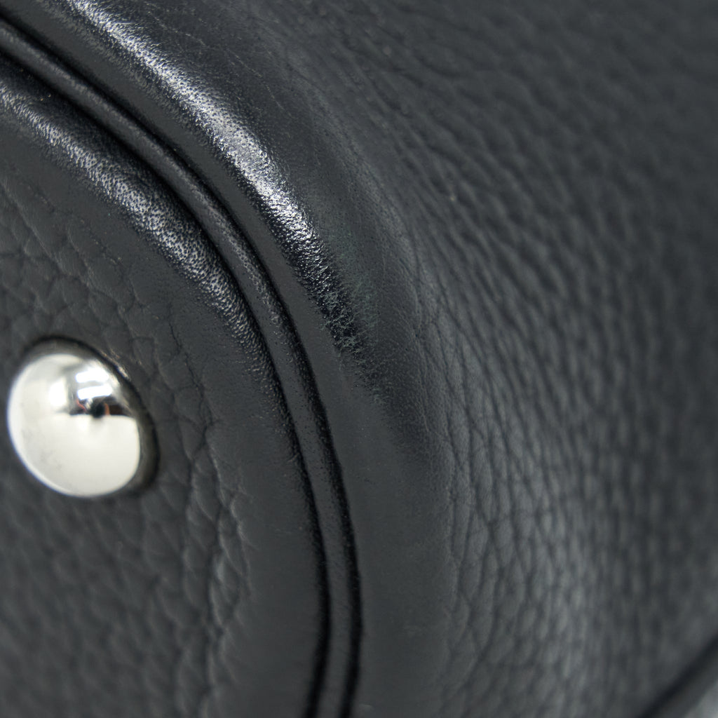 HERMES BOLIDE 31 CLEMENCE LEATHER BLACK WITH SHW