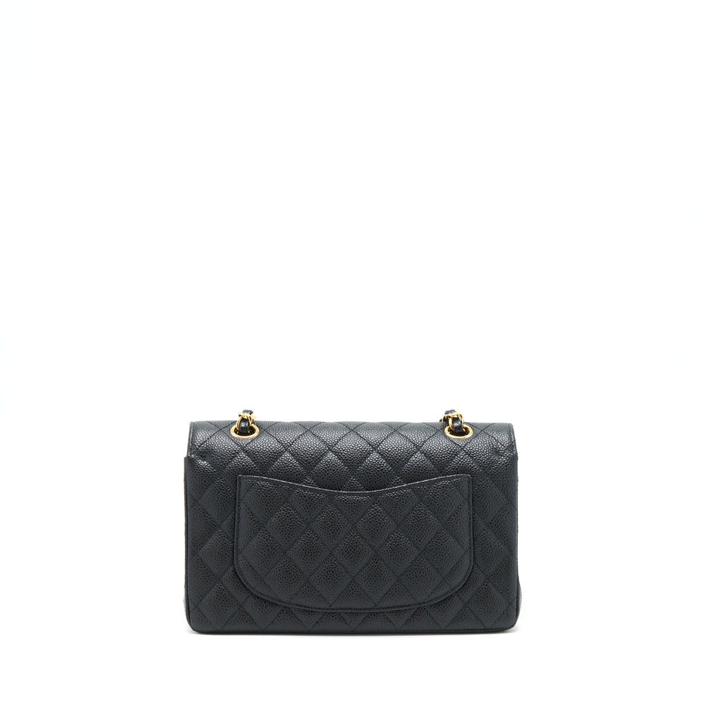 CHANEL SMALL CLASSIC DOUBLE FLAP CAVIAR BLACK GHW