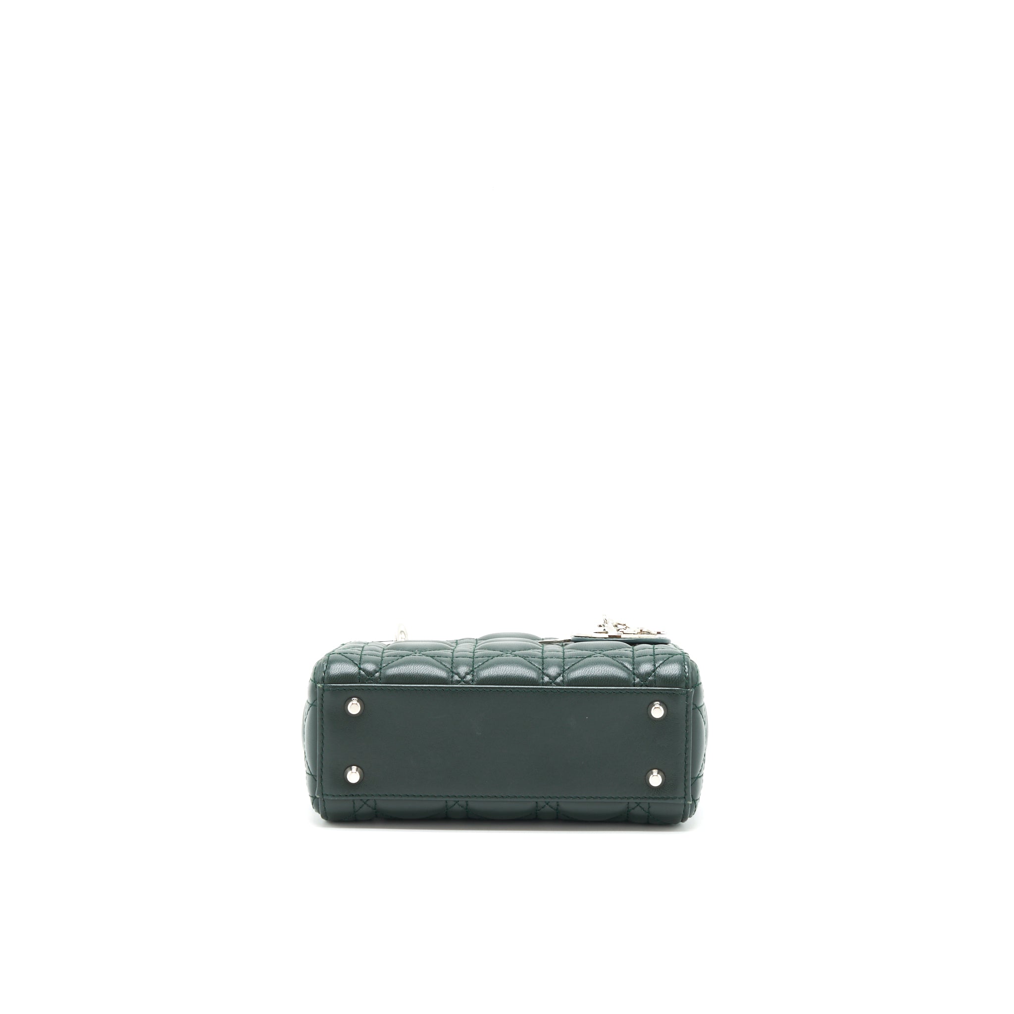 DIOR MINI LADY DIOR LAMBSKIN DARK GREEN SHW