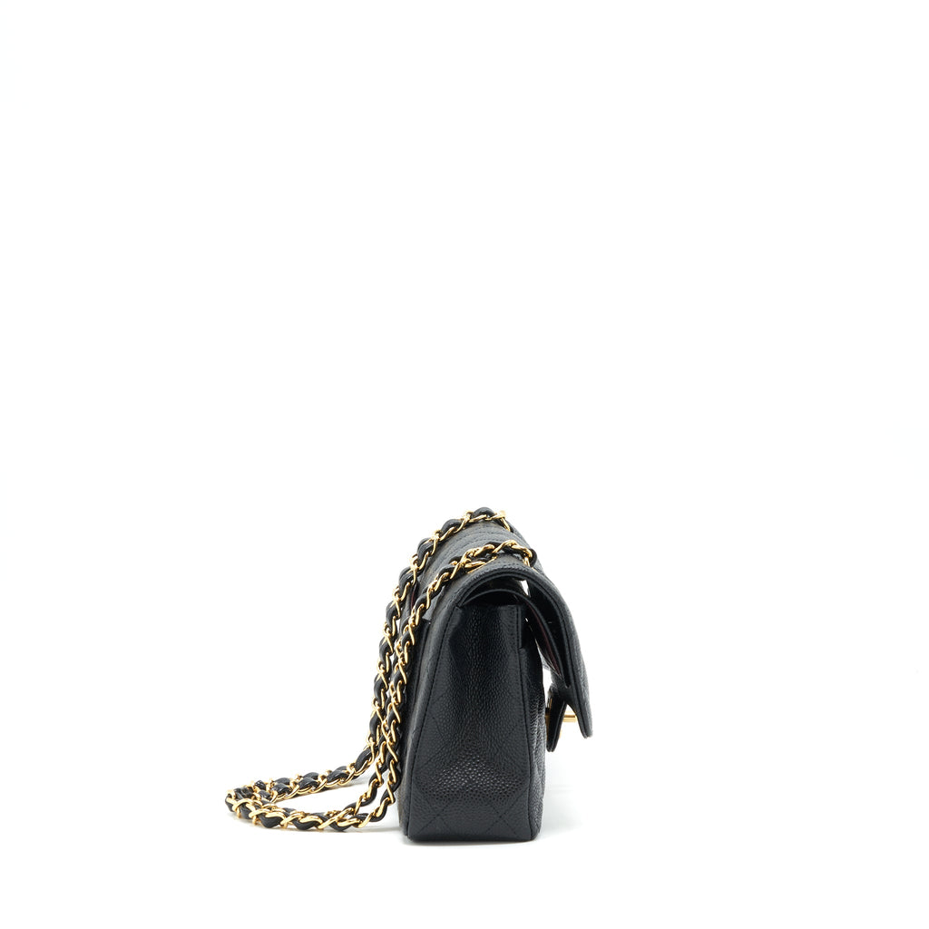 CHANEL SMALL CLASSIC DOUBLE FLAP CAVIAR BLACK GHW