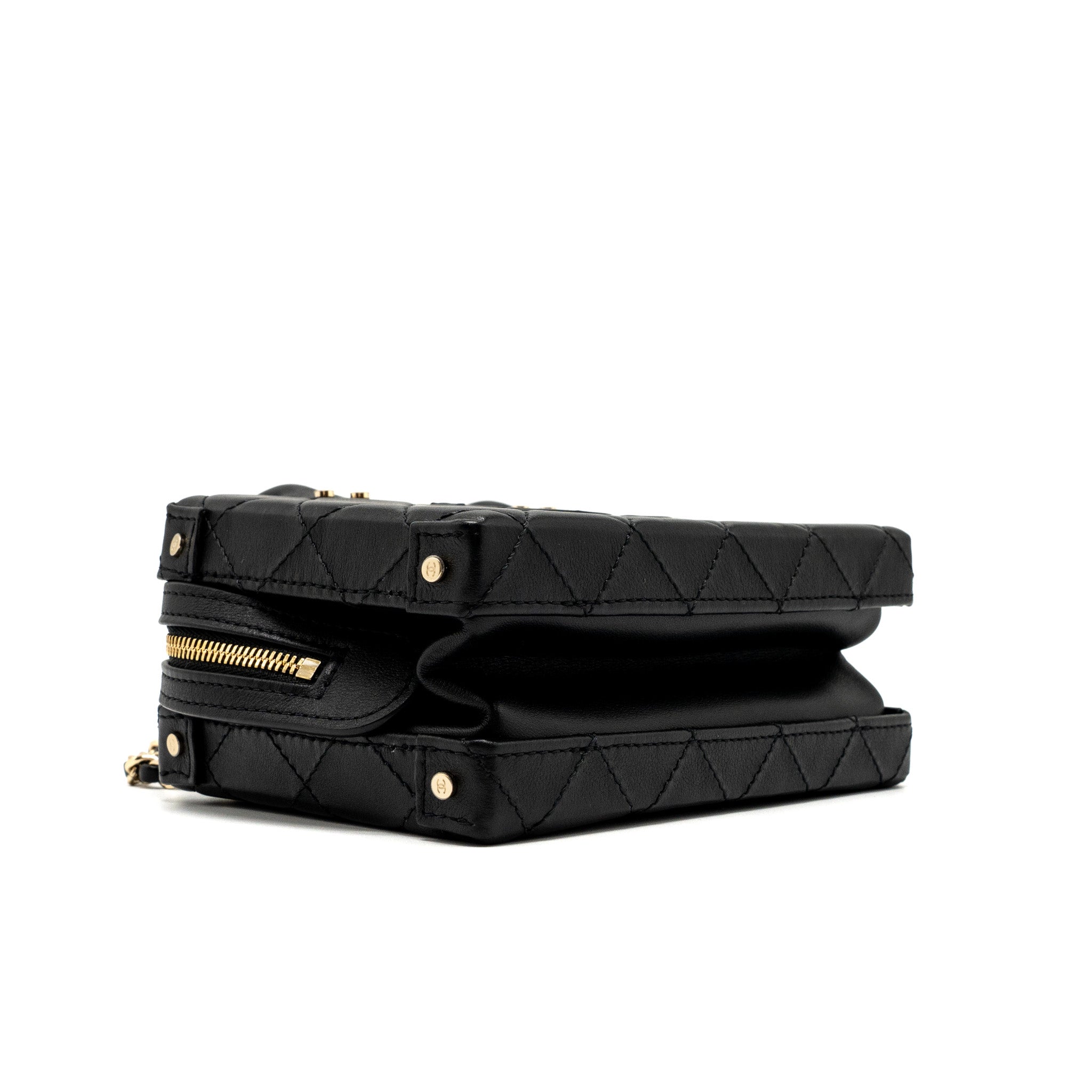 CHANEL 22B SMALL VANITY CASE CALFSKIN BLACK GHW (MICROCHIP)