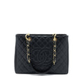 CHANEL GRAND SHOPPING TOTE BAG CAVIAR BLACK GHW