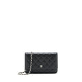CHANEL CLASSIC WALLET ON CHAIN CAVIAR BLACK SHW (MICROCHIP)