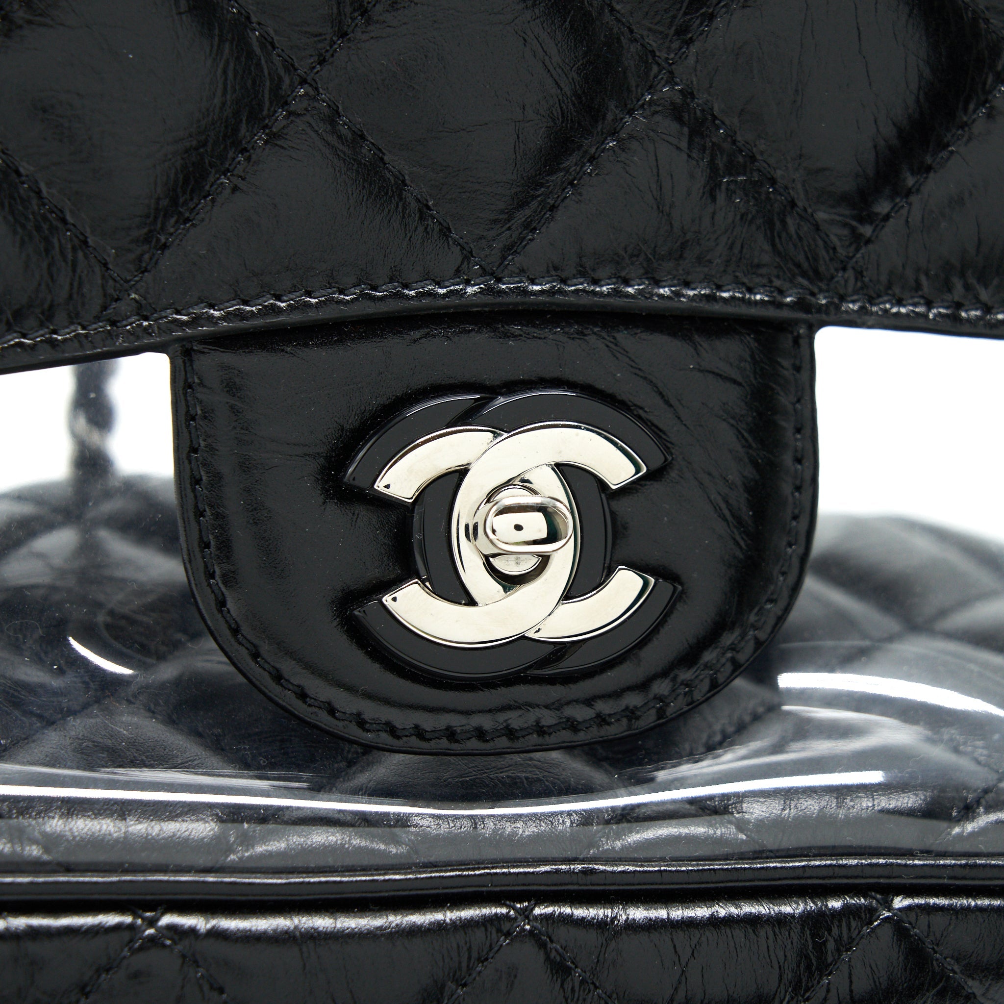 CHANEL TRANSPARENT LEATHER/ PVC CROSSBODY BAG