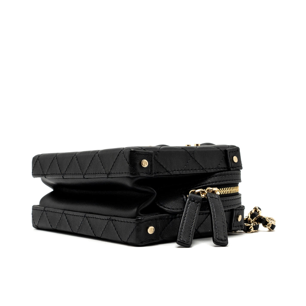 CHANEL 22B SMALL VANITY CASE CALFSKIN BLACK GHW (MICROCHIP)