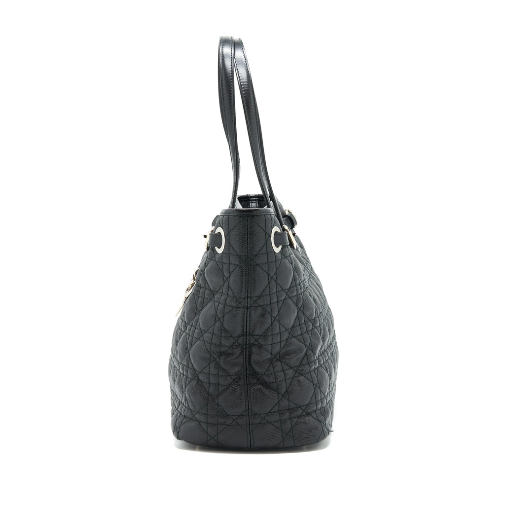 DIOR LADY DIOR TOTE BAG CANVAS BLACK SHW